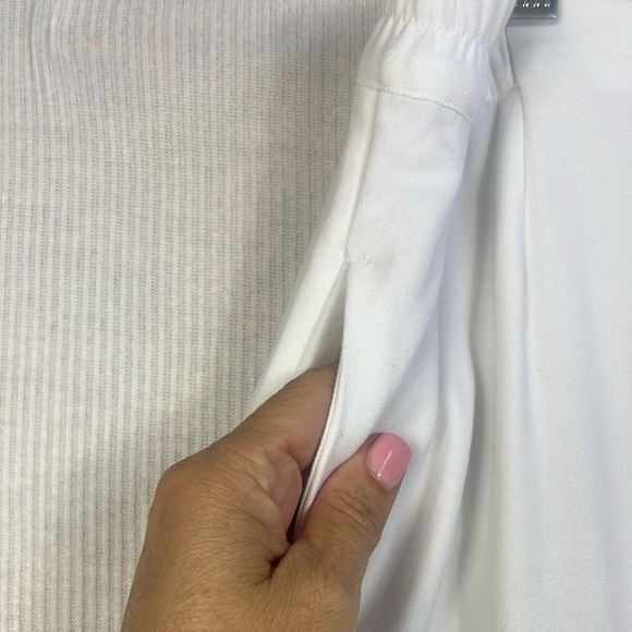 J. Jill Size L 100% Rayon Pull On Wide Leg Cropped Pants White Mature Capsule - Picture 3 of 10